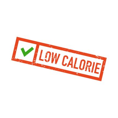 Low-calorie rubber vector stamp on white background clipart