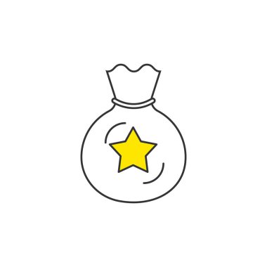 Yıldızlı çanta. Vektör Sadakat programı simgeleri beyazda