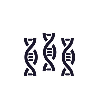 Beyaz zeminde modern siyah simge. Bilim biyoloji dna teknolojisi arka plan