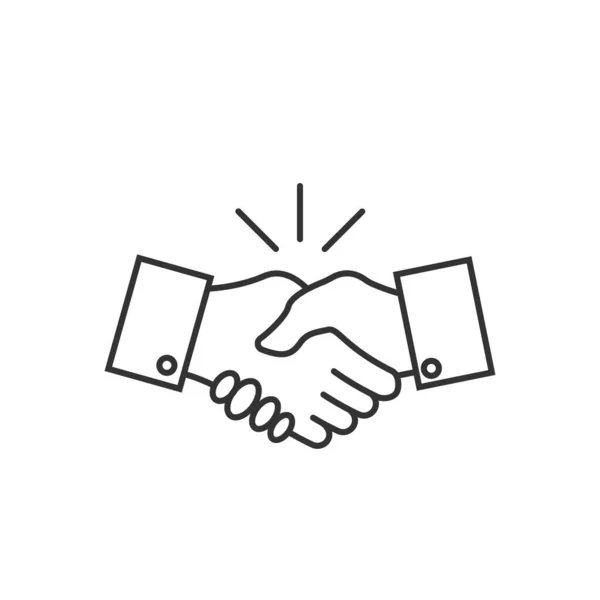 Handshake Icon Deal Symbol Line Style Vector Sign — Stock Vector