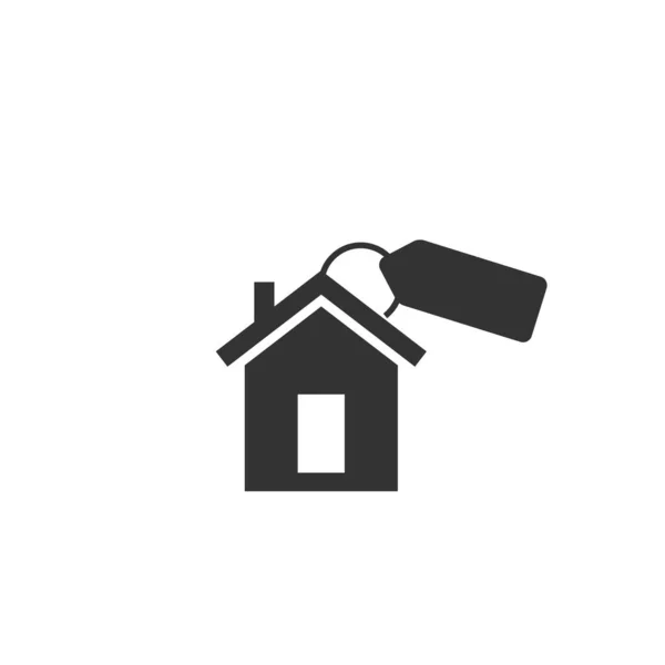 白色房屋的租金图标 平面矢量符号 — 图库矢量图片
