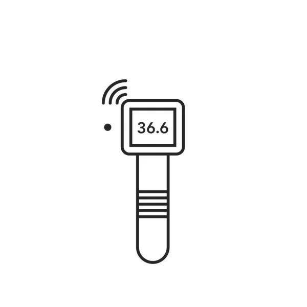 Line Icon Non Contact Infrared Thermometer Vector Illustration — 스톡 벡터