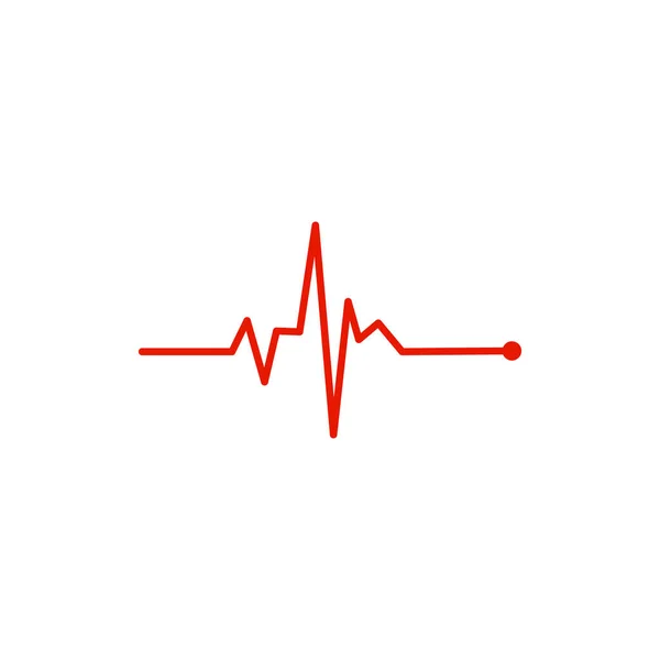 Red Heart Beat Pulse Icoon Wit Vector — Stockvector