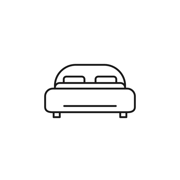 Bed Vlakke Vector Pictogram Witte Achtergrond — Stockvector