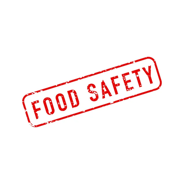 Segurança Alimentar Texto Carimbo Vermelho Branco Elemento Vetorial — Vetor de Stock