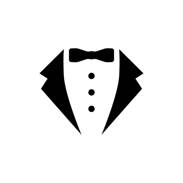 Symbol Service Middag Jacka Båge Tuxedo Konceptet Tux Underteckna Butler — Stock vektor