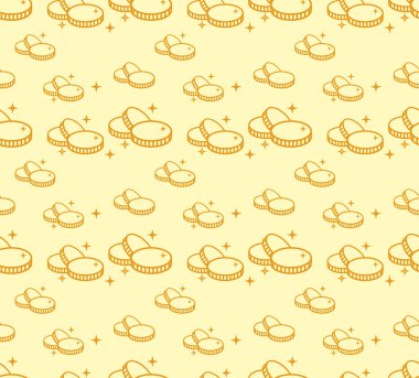 Bir yığın bozuk para pürüzsüz desen. Vektör. İş geçmişi