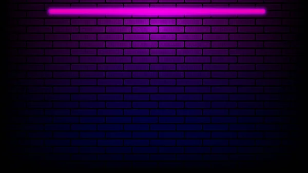 Neon ışıklı tuğla duvar. Vektör çizimi. Arkaplan