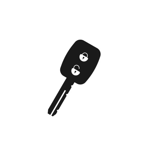 Autoschlüssel Und Das Symbol Der Alarmanlage Auf Weiß Vektorzeichen — Stockvektor