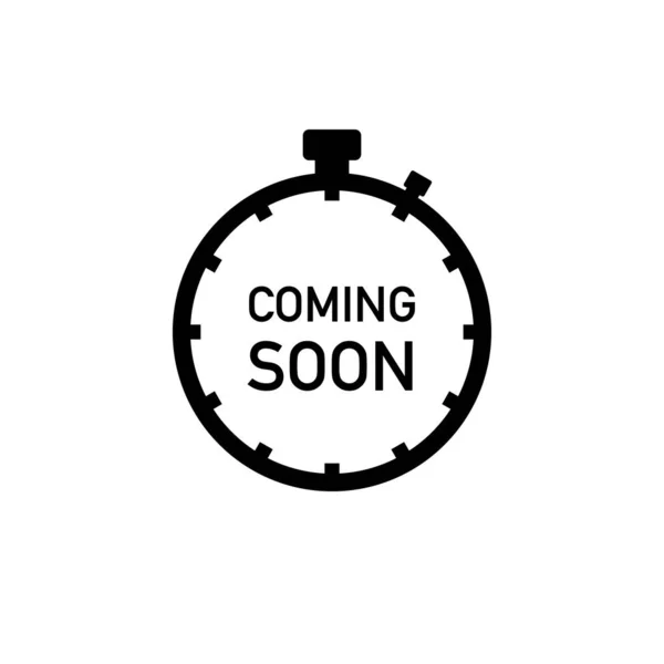 Coming Soon Sign Icon Promotion Announcement Symbol Gray Flat Button — Stock Vector