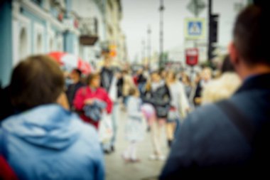 Caddenin bir arka plan olarak kullanmak için bulanık yayalar