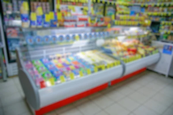 Escaparate Borroso Tienda Comestibles Para Usar Como Fondo —  Fotos de Stock