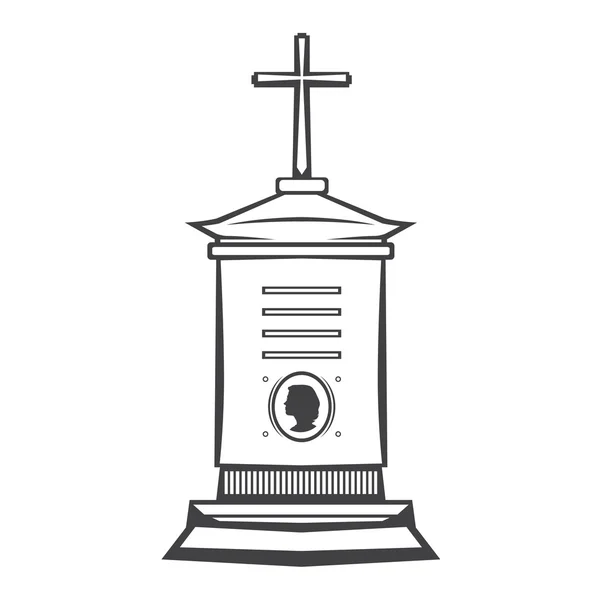 Tumba monumento lápida — Vector de stock