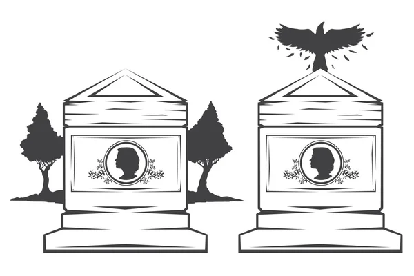 Památník náhrobních náhrobních hrobek — Stockový vektor