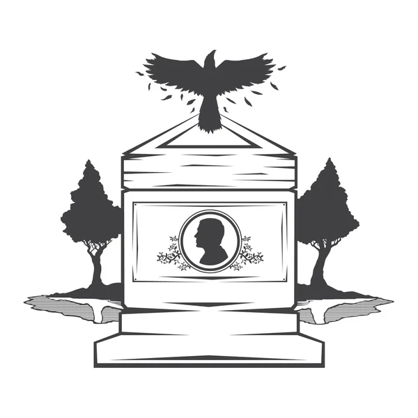 Památník náhrobních náhrobních hrobek — Stockový vektor