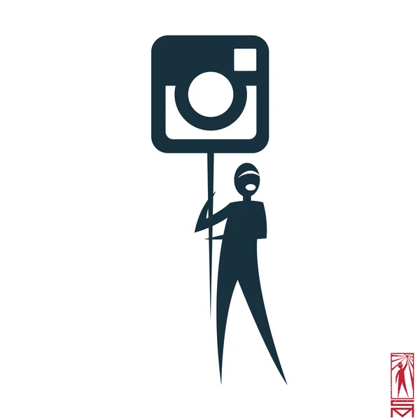 Stick figura Instagram — Wektor stockowy