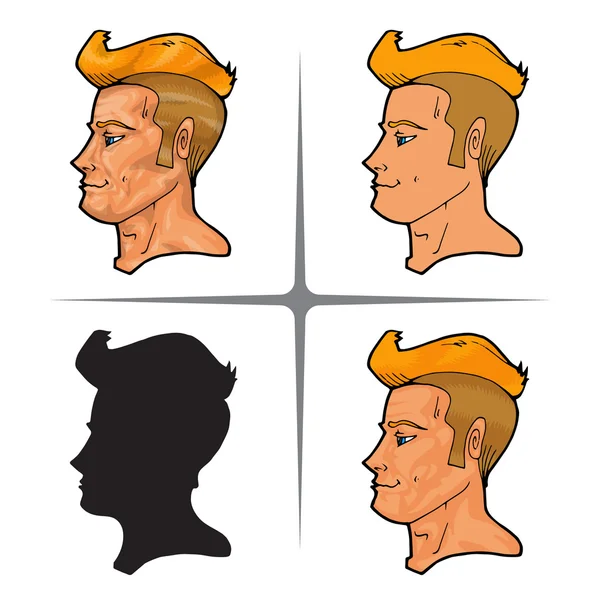 Image Vectorielle Isolée Une Silhouette Profil Personnage Développement Jeu Caractères — Image vectorielle