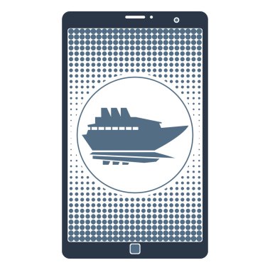 Gemi Tekne tablet ekrandaki simge vektör izole görüntü