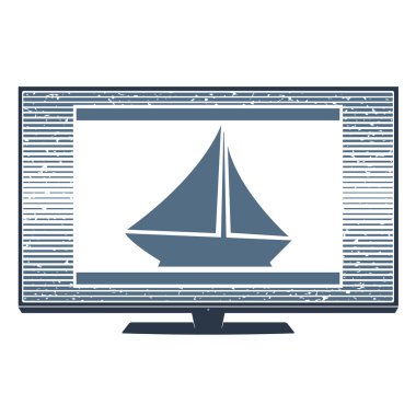 Vektör izole görüntü Tv'yi gemilerde gemi sembolü