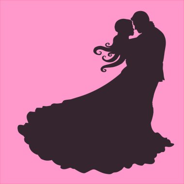 bir kaç içinde aşk seven çift Rose.wedding sarılma silüeti