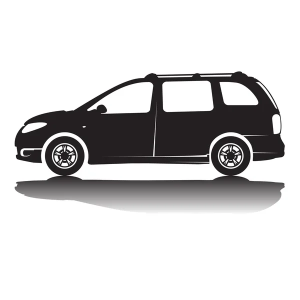 Σιλουέτα Του Αυτοκινήτου Μαύρο Χρώμα Λεπτομέρειες Διανυσματική Εικόνα Σιλουέτα Απομονωμένες — Διανυσματικό Αρχείο