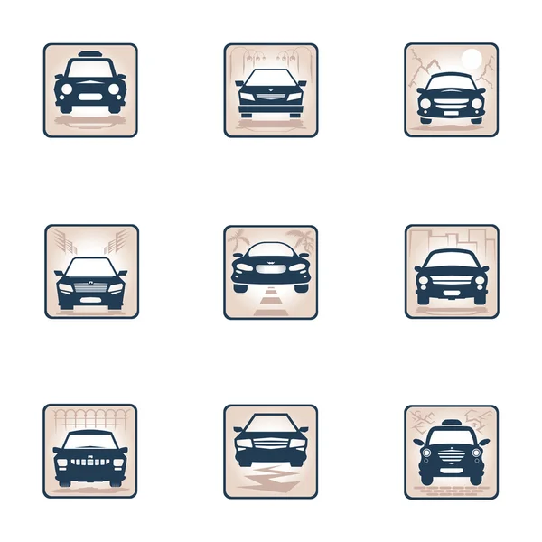 Más Imágenes Del Icono Del Coche Vista Frontal — Vector de stock