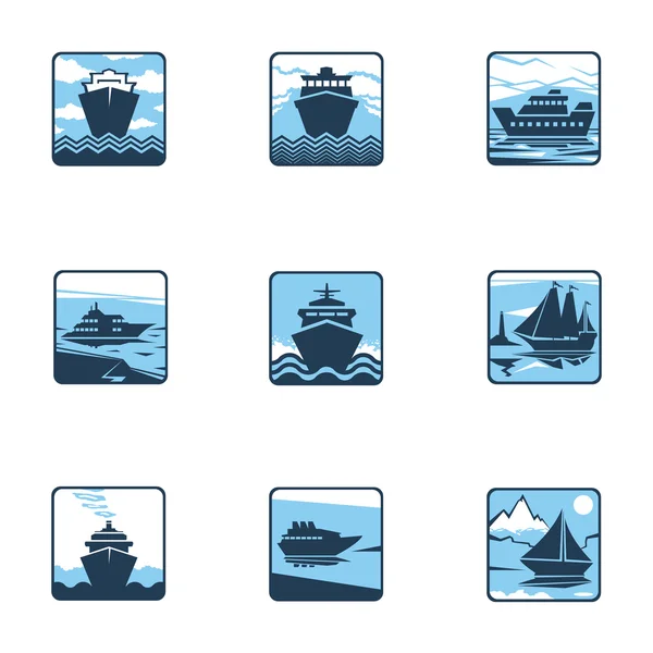 Set Transporte logístico de buques — Vector de stock