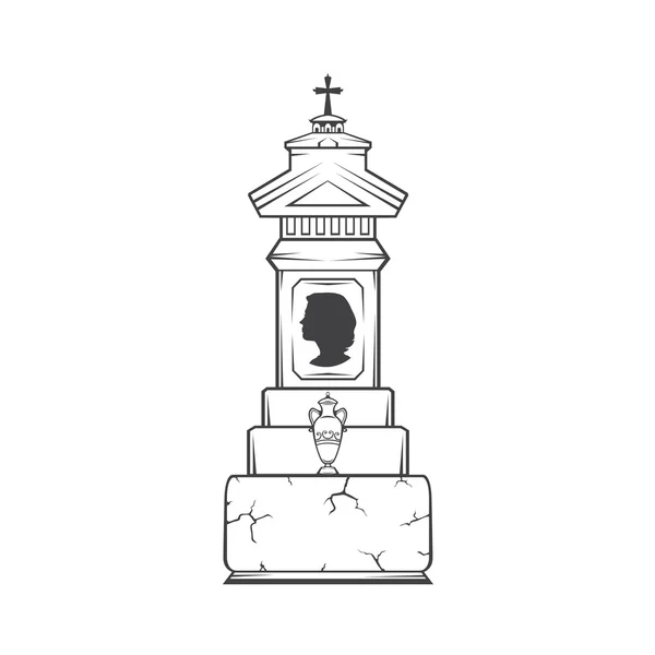 Imagen aislada vectorial de una lápida de obelisco femenino — Vector de stock