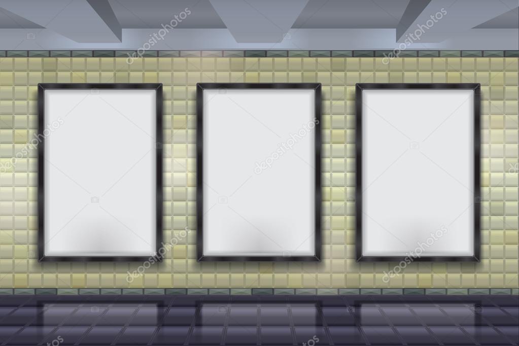 Mock up Vector subway wall.