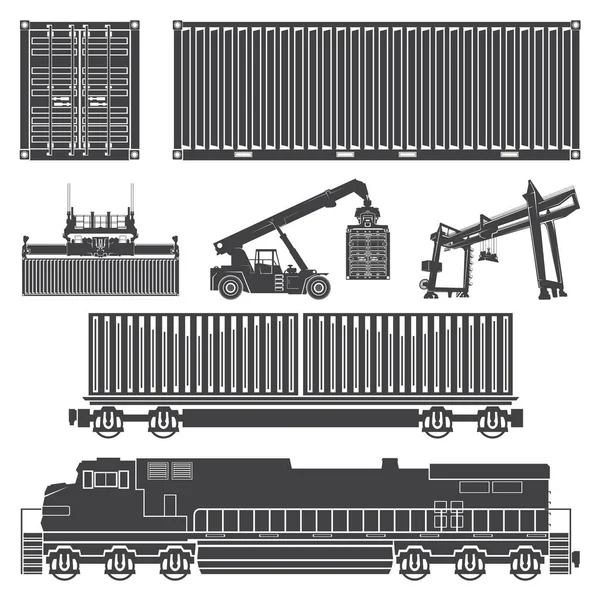 Contentores para vagões de locomotivas —  Vetores de Stock