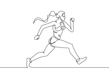 Sürekli bir çizilmiş çizgiyi kız runner