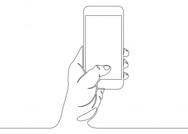 onun el telefon smartphone içinde sürekli çizgi çizme