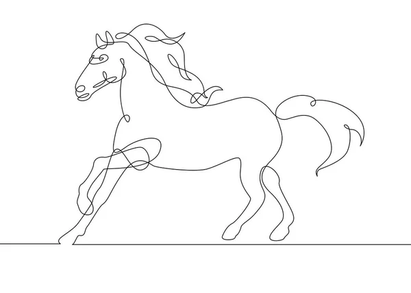 Linea continua disegno cavallo — Vettoriale Stock