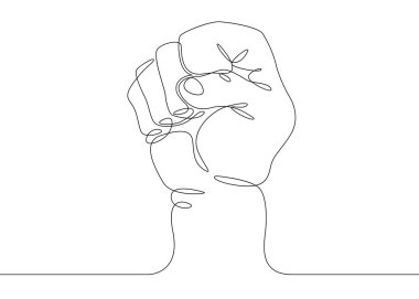 continuous line drawing Fist gesture clipart