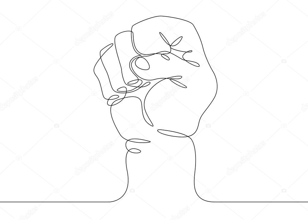 continuous line drawing Fist gesture