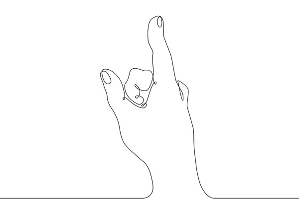 Непрерывный рисование линии Рука указывает направление пальца — стоковый вектор