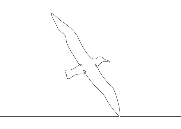 Dessin en ligne continue oiseau volant — Image vectorielle