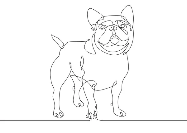 One line dog — Stock Vector