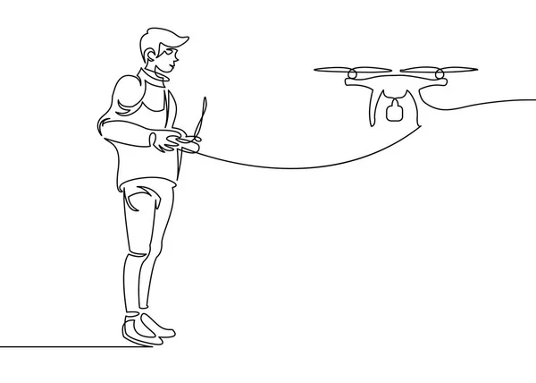 Drone a linea continua — Vettoriale Stock