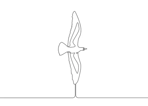 Безперервна лінія малювання птах літає — стоковий вектор