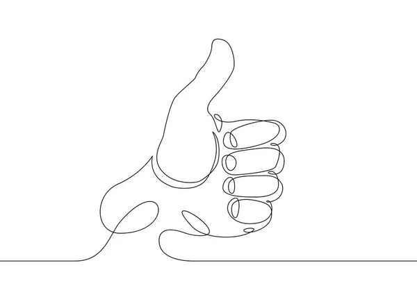 Dibujo de línea continua Mano mostrando gran signo — Vector de stock