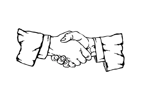 Linie Silhouette Handshake-Symbol — Stockvektor