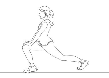 egzersiz kadının sürekli çizgi çizme