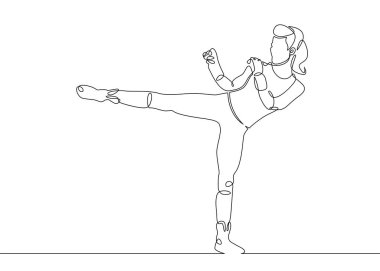 egzersiz kadının sürekli çizgi çizme