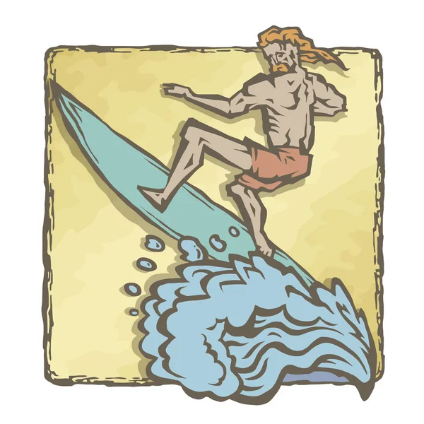 Logotipo de onda Surfer — Vector de stock