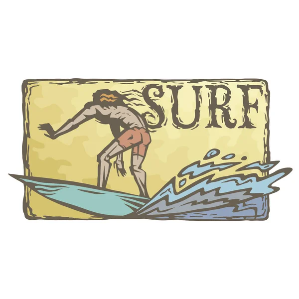 Logotipo da onda surfista — Vetor de Stock