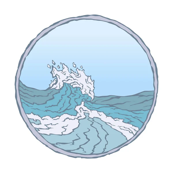 Olas de mar redondas — Vector de stock