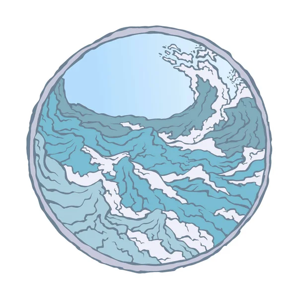 Fale morskie okrągłe — Wektor stockowy