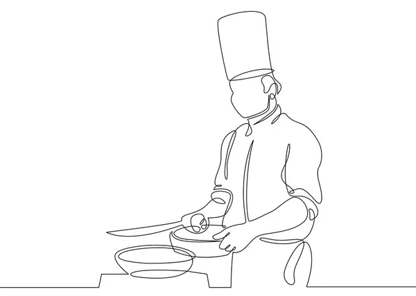 Chef cocina comida gourmet — Vector de stock