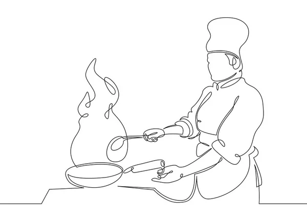 Chef cuisinier gastronomique repas — Image vectorielle